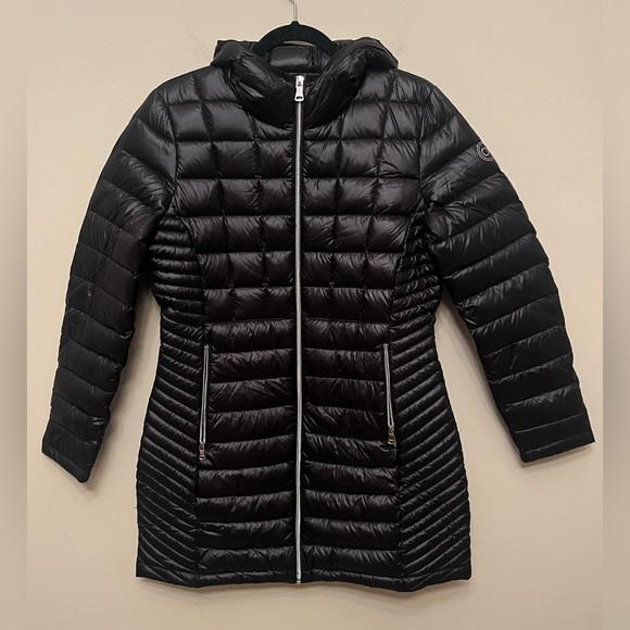 Calvin Klein Packable Lightweight Premium Down Jacket Hooded Black Puffer Medium - Picture 1 of 10